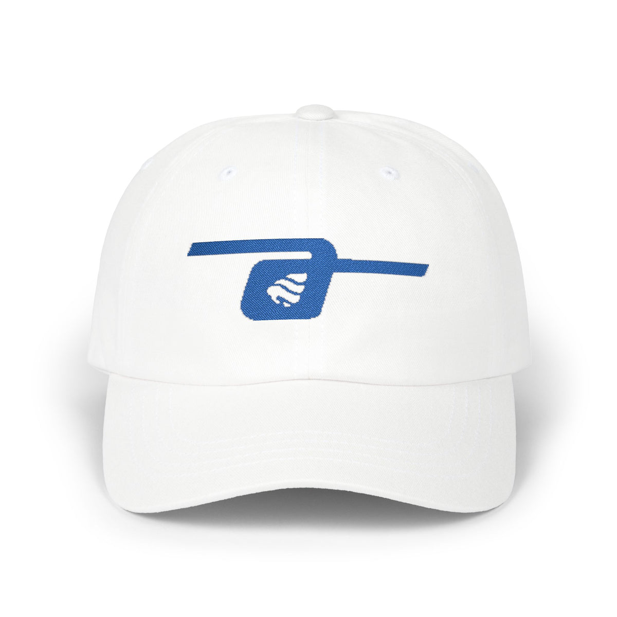 Embroidered Wave Logo Dad Cap – Classic White Baseball Hat