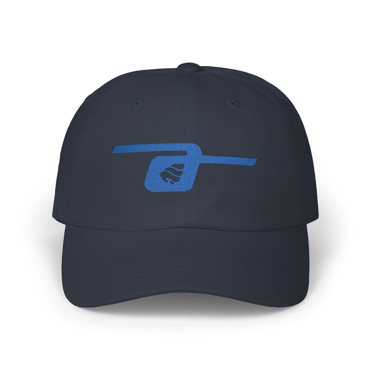 Embroidered Wave Logo Dad Cap – Classic White Baseball Hat