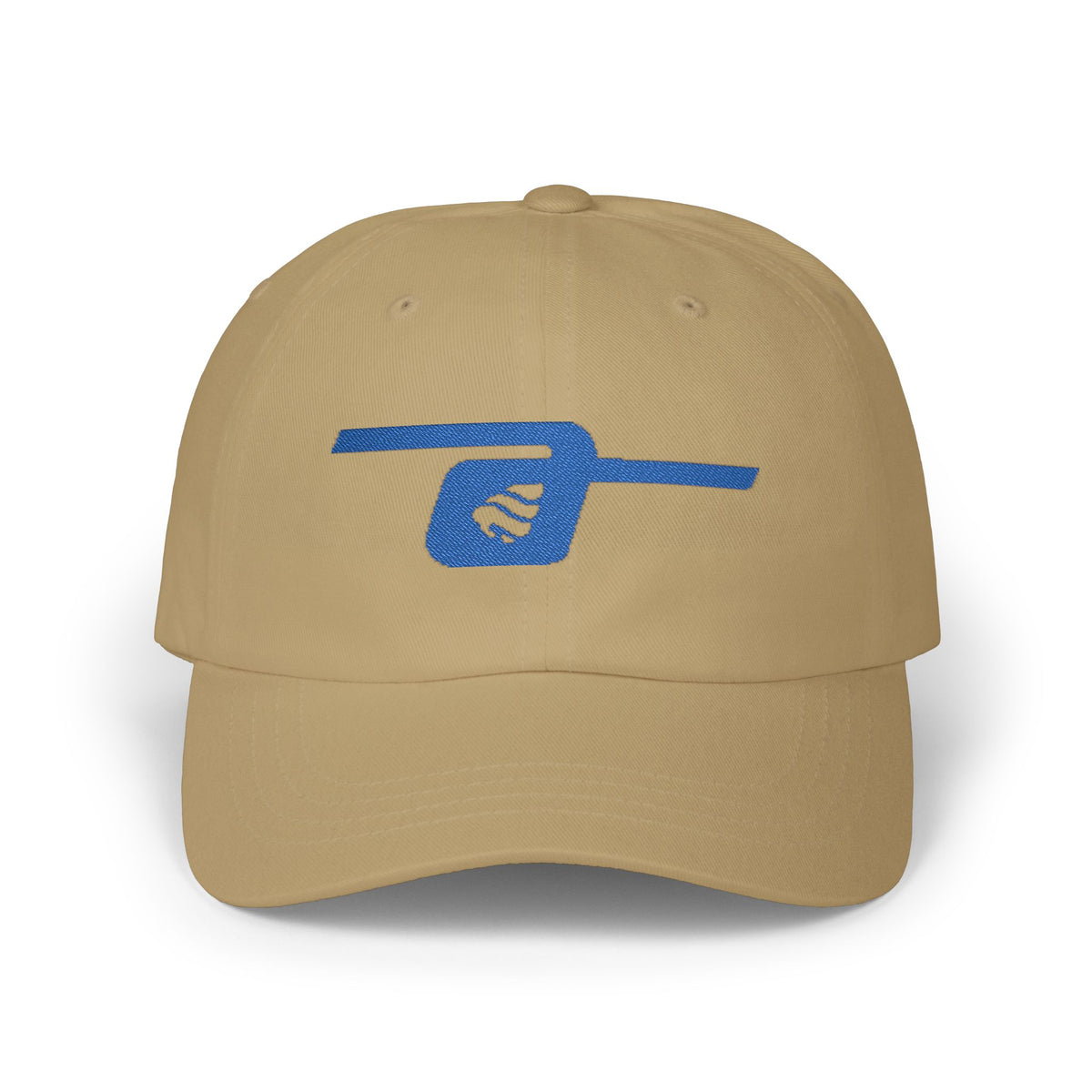 Embroidered Wave Logo Dad Cap – Classic White Baseball Hat