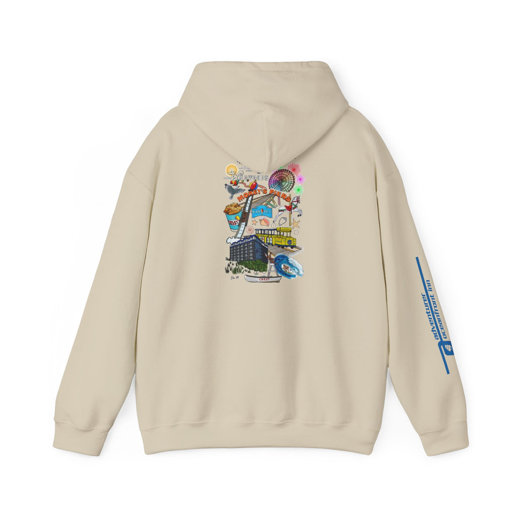 City Collage Hoodie — Retro Travel Art Pullover