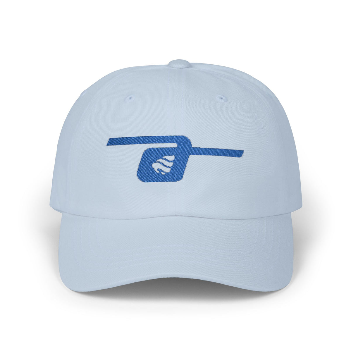 Embroidered Wave Logo Dad Cap – Classic White Baseball Hat