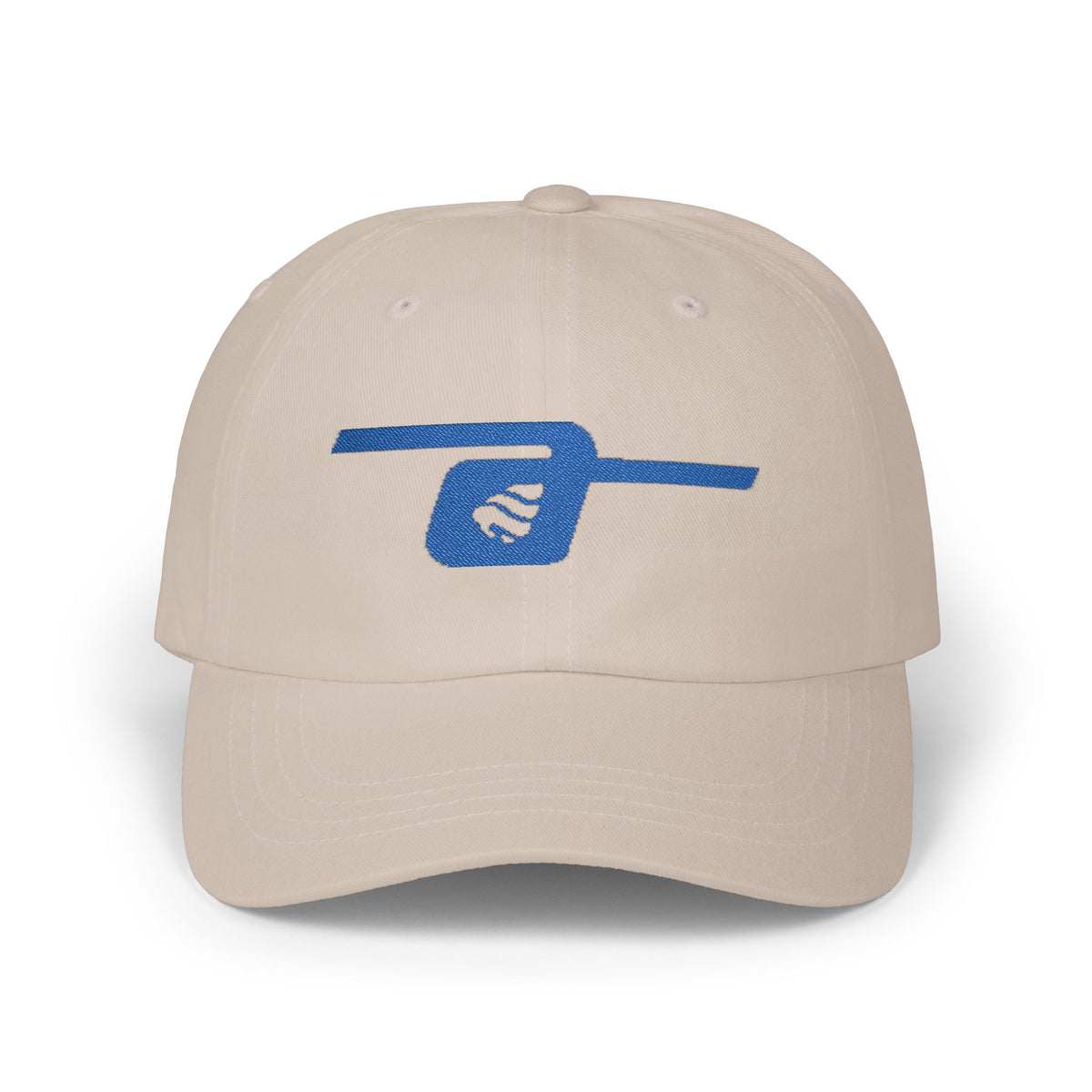 Embroidered Wave Logo Dad Cap – Classic White Baseball Hat